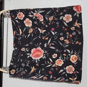 PROMOD 6 Floral Bird Butterfly Exposed Back Zipper Mini Skirt